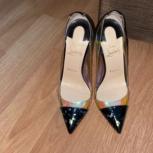 Black and clear high heel Louboutin shoes